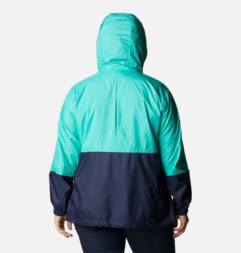 Columbia Flash Forward Windbreaker Jakke Dame Turkis Marineblå | Plus Size 25410Y